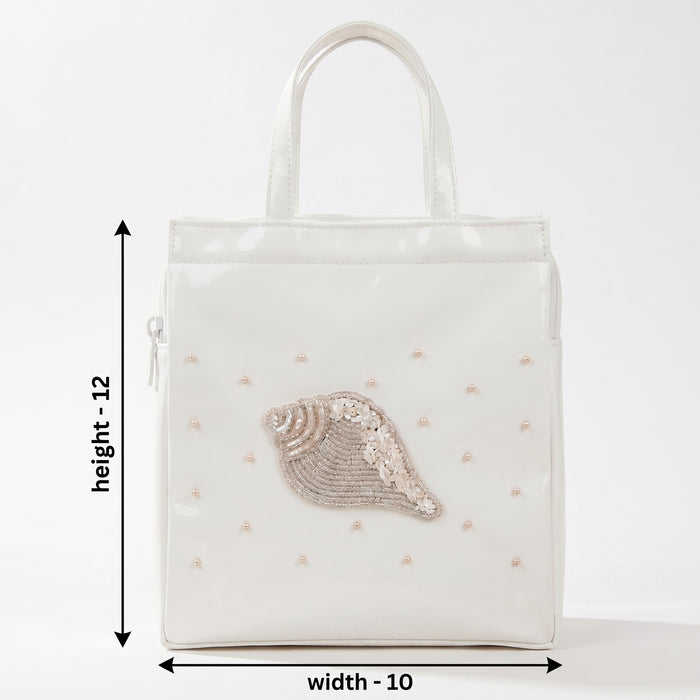 Samyak Premium Shankh Tote Bag – White
