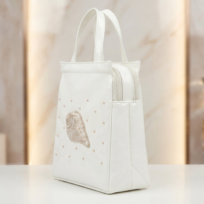 Samyak Premium Shankh Tote Bag – White