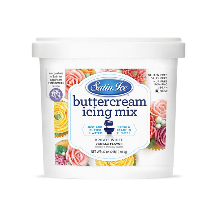 Satin Ice buttercream icing mix 2 lb pail for homemade cake frosting