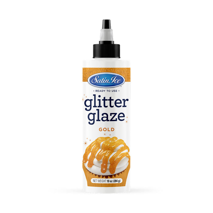 Satin Ice gold glitter glaze 10 ounce bottle for edible gold cake shimmer