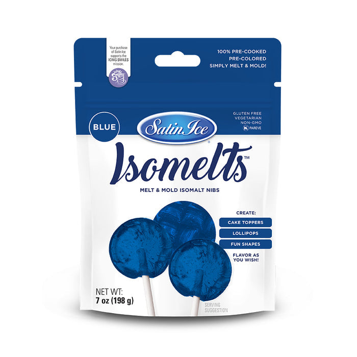 Satin Ice blue isomelt nibs 7 ounce pouch for blue sugar gems