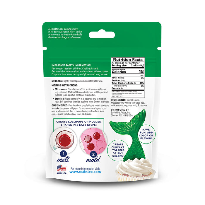 Satin Ice Isomelt Nibs 7oz Pouch Green (Microwaveable)