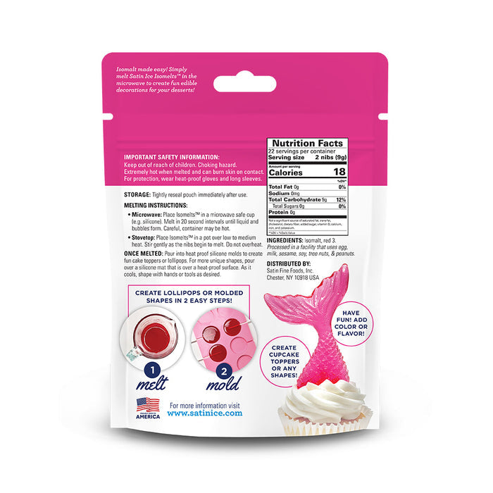 Satin Ice Isomelt Nibs 7oz Pouch Pink (Microwaveable)