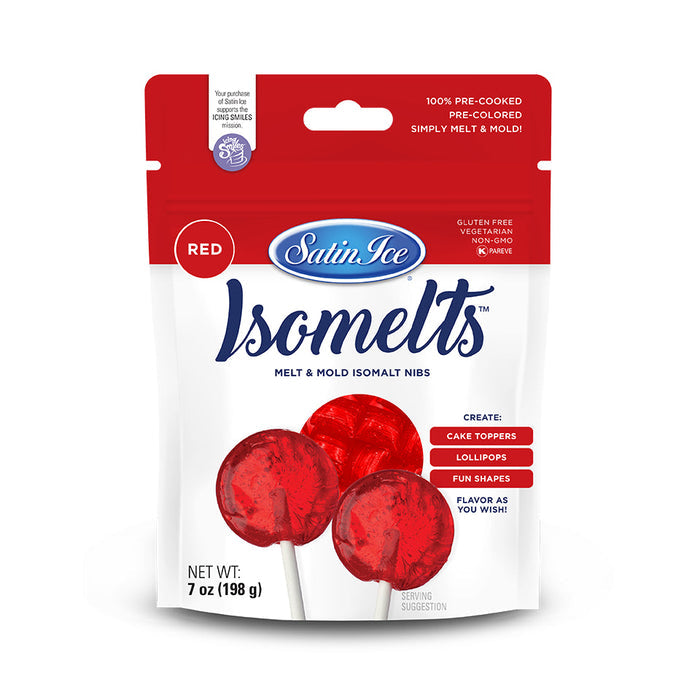 Satin Ice red isomelt nibs 7 ounce pouch for red sugar gems