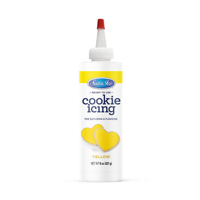 Satin Ice yellow cookie icing 8 ounce bottle for cheerful cookie decorating