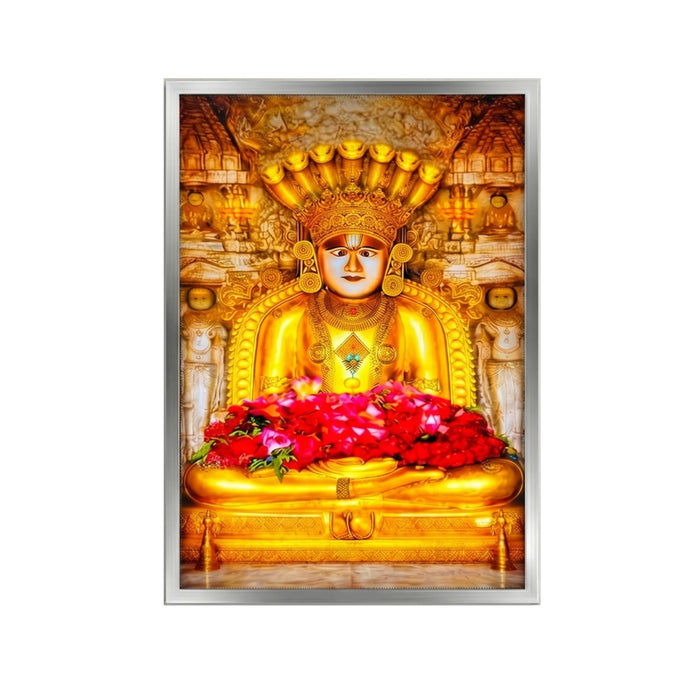 Shankeshwar Parshwanath LED frame 12x17 silver - Girnar Darshan