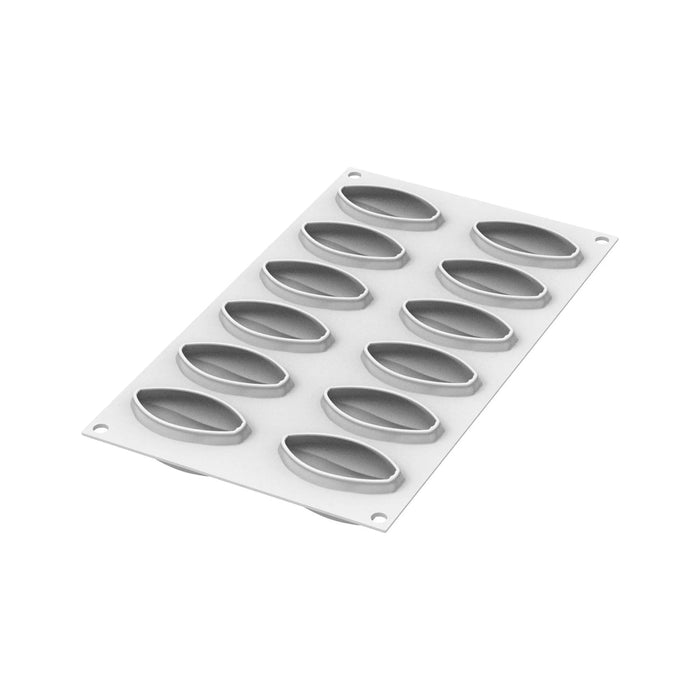 Silikomart CACAO 30 mold with 12 cocoa cavities, Cocoa pod-shaped mold detail, Cacao origin platinum silicone mold