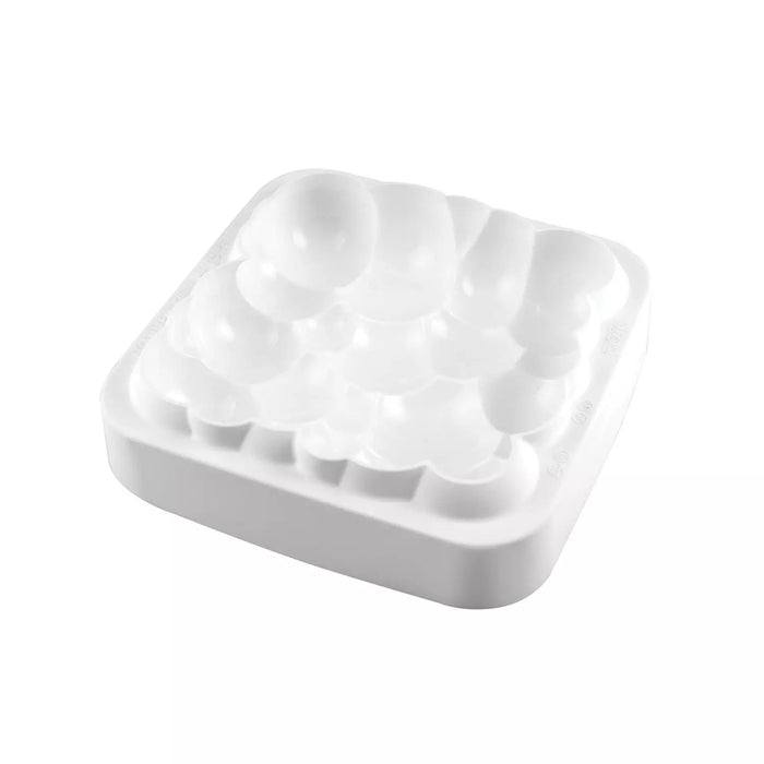 Silikomart CLOUD 1600 terracotta silicone mold showing cloud shape design, Architectural dessert mold by Dinara Kasko side profile, Large 1600ml cloud mold cavity detail view