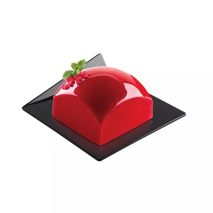 Silikomart COMPOSTABLE SQUARE BLACK TRAYS,  SET of 100 –  83x83mm