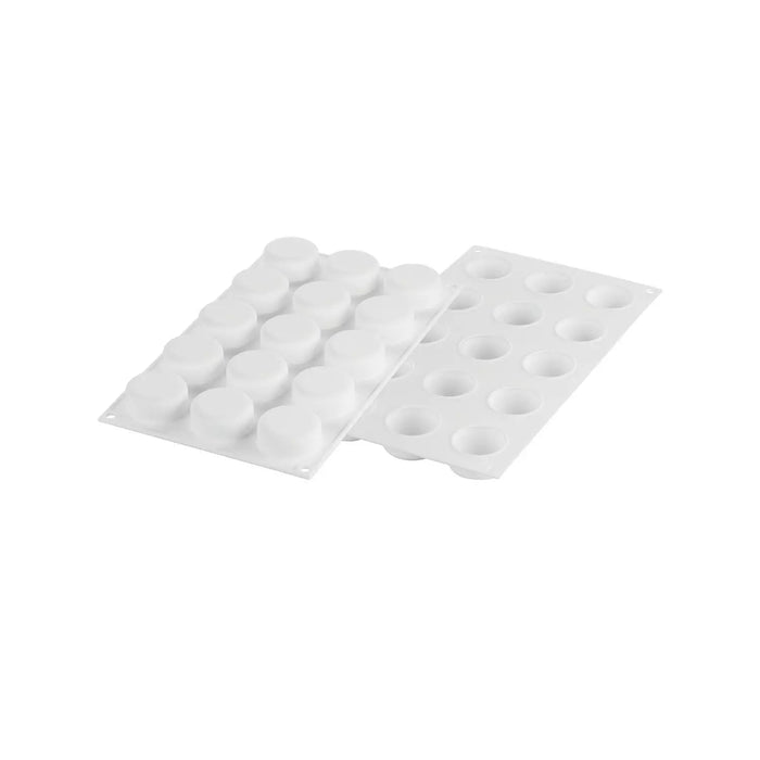 Silikomart ESSENZIALE 30 mold with 15 round cavities, Simple round mold detail, Essential platinum silicone round mold