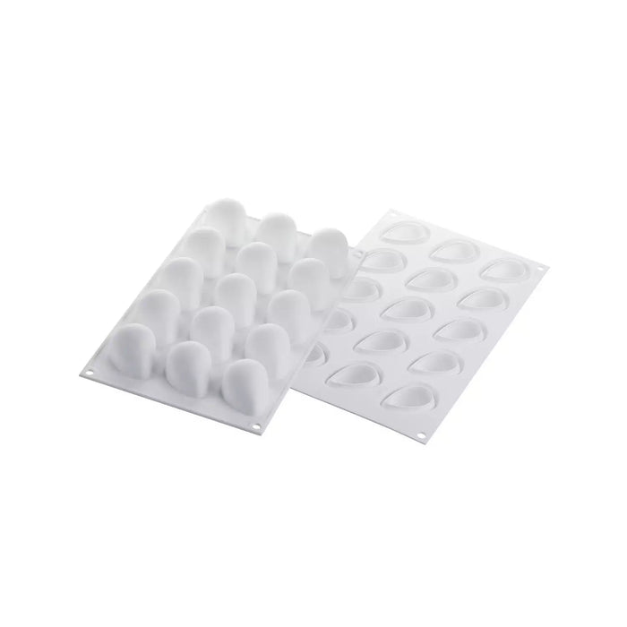 Silikomart FRAGOLA 30 mold with 15 strawberry cavities, Realistic strawberry mold detail, Berry fruit platinum silicone mold