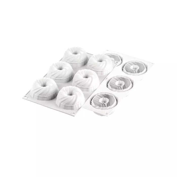 Silikomart INTRECCIO 105 mold with 6 woven cavities, Woven pattern mold detail, Textured platinum silicone mold