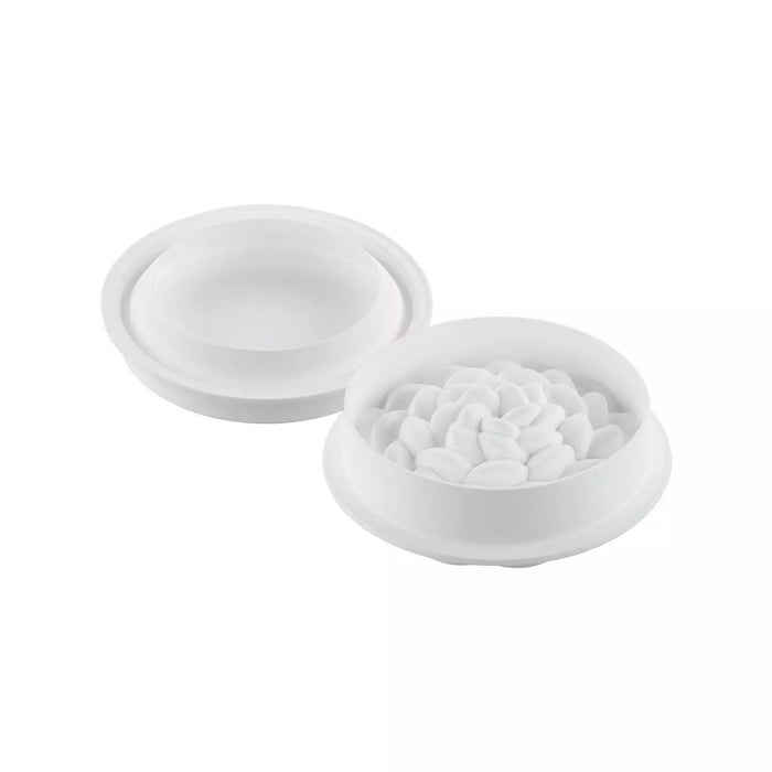 Silikomart KIT FLEUR 1085 set with 2 large molds, Large flower-shaped silicone molds dia160mm, Platinum silicone flower entremet molds