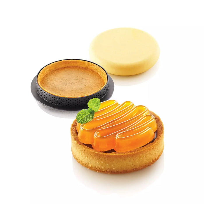 Silikomart KIT TARTE RING HONORE dia80mm – Set with Silicone Mold + 8 Rings