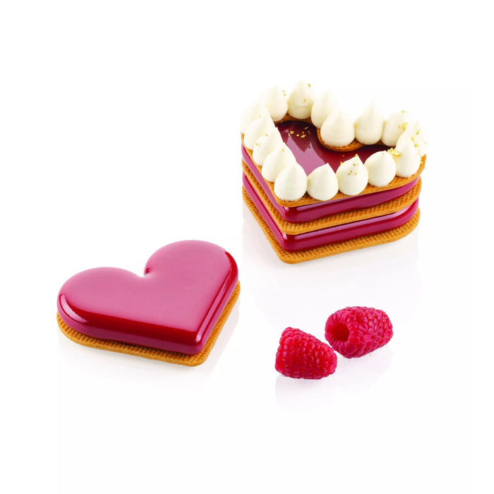 Silikomart LEVEL HEARTS 35 Silicone Mold – 8 Cavities 80x66x12mm with Cutter