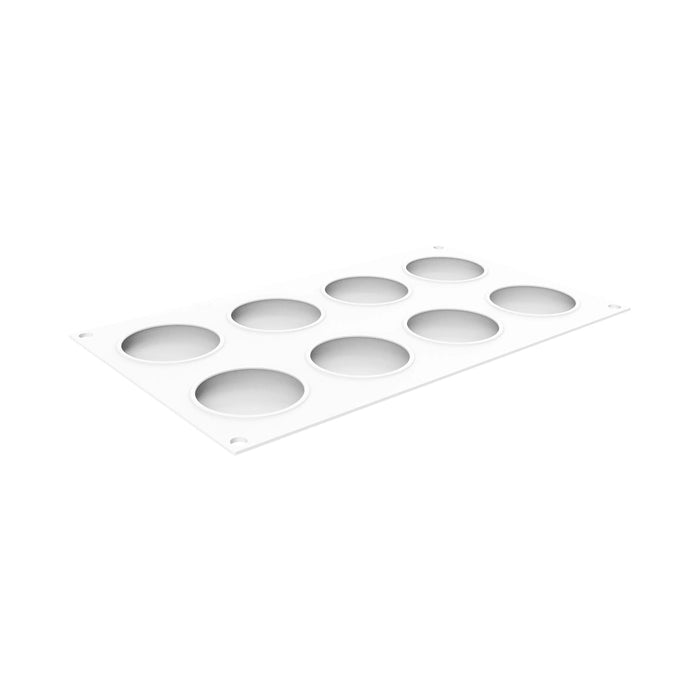 Silikomart LEVEL UP 35 mold with 8 round cavities, Layered circular mold detail dia64mm, Shallow round platinum silicone mold with cutter