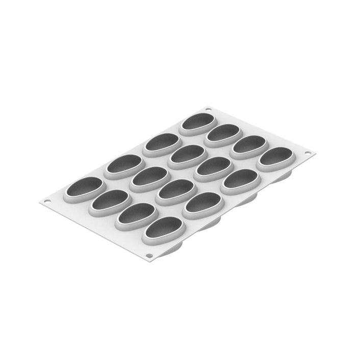Silikomart MANGO 30 mold with 16 small cavities, Small mango-shaped mold detail, Mini tropical platinum silicone mold