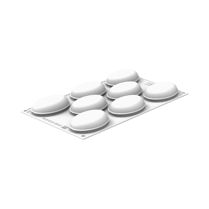 Silikomart OVAL 80 Silicone Mold 8 Cavities 80x52x30mm with Cutter