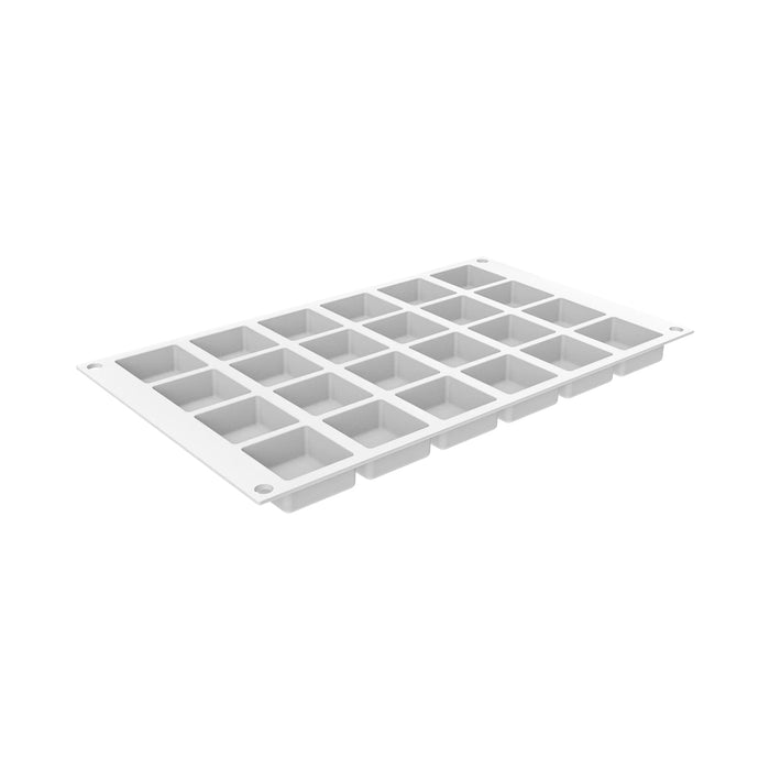 Silikomart QUADRATO XS 20 mold with 24 square cavities, Small square mold detail 37mm, Mini square platinum silicone mold