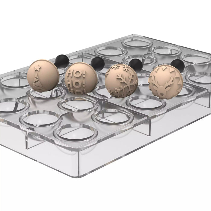 Silikomart SEMISFERA01 & CHOCO STAMP B – 24 Cavity Tritan Mold + 4 Stamps