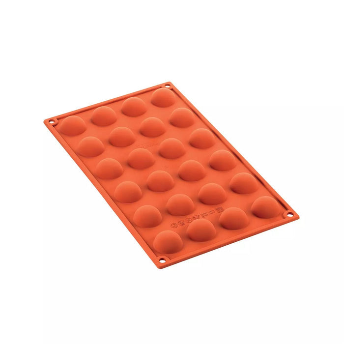 Silikomart SF006 Terracotta Naked mold, Natural color small dome silicone mold, Terracotta finish mini sphere mold