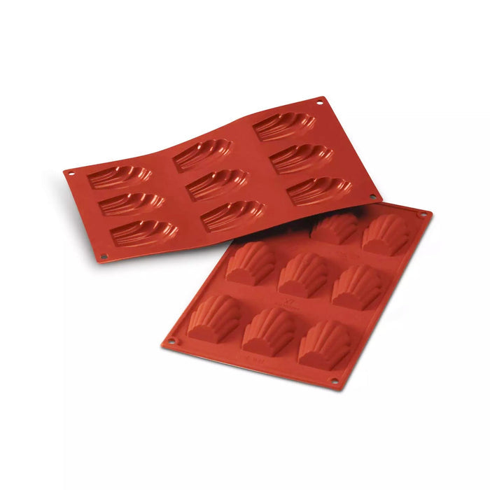 Silikomart SF032 Terracotta Naked mold, Natural color madeleine silicone mold, Terracotta finish shell mold