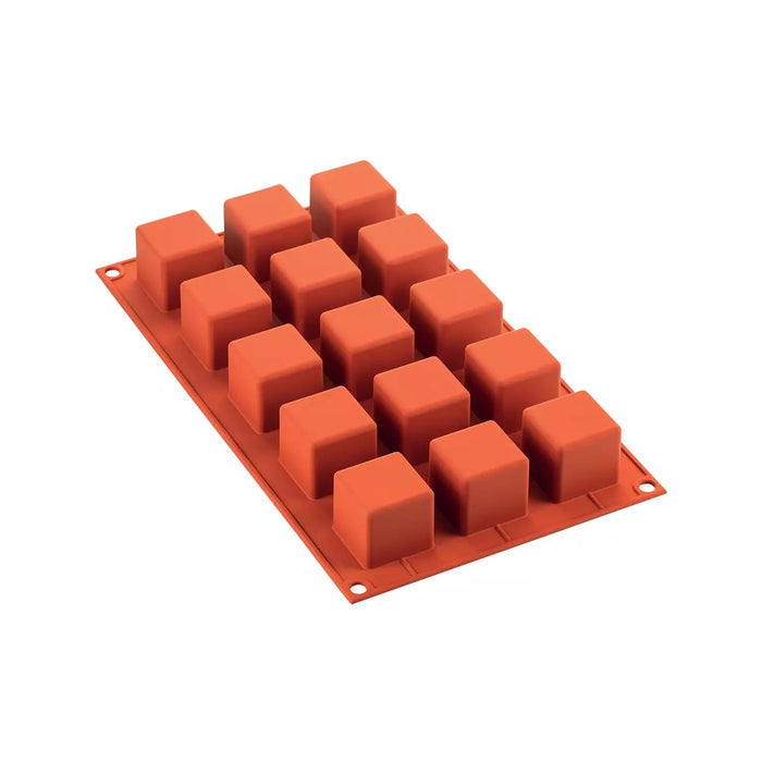 Silikomart SF105 Terracotta Naked mold, Natural color small cube silicone mold, Terracotta finish mini cube mold