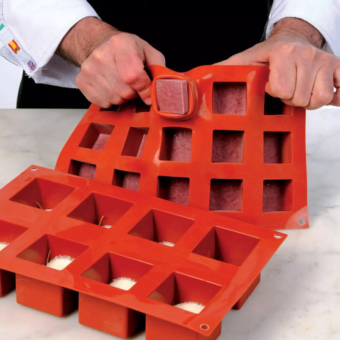 Silikomart SF105 Terracotta Naked Siliconflex Mold 15 Cavities 35x35x35mm