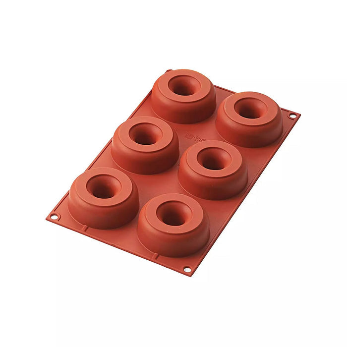 Silikomart SF170 Terracotta Naked bulk mold, Natural color donut silicone mold bulk, Terracotta finish ring mold bulk