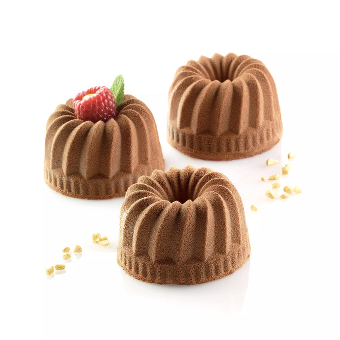 Silikomart SF209 Terracotta Naked Gugelhopf Mold 6 Cavities 75x40mm
