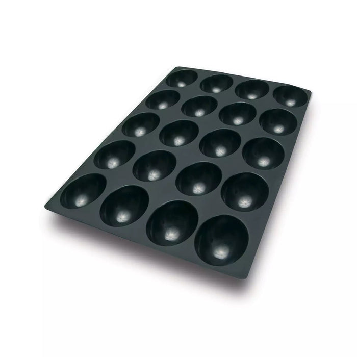 Silikomart SQ064 mold with 24 large cavities, Large half-sphere mold detail, Big dome platinum silicone mold