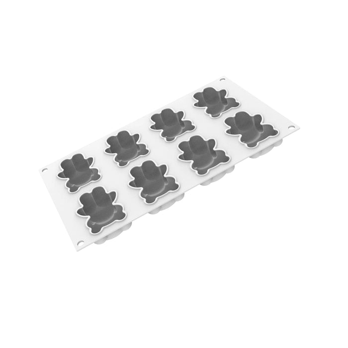Silikomart TEDDY BEAR 68 mold with 8 bear cavities, Teddy bear-shaped mold detail, Cute bear platinum silicone mold