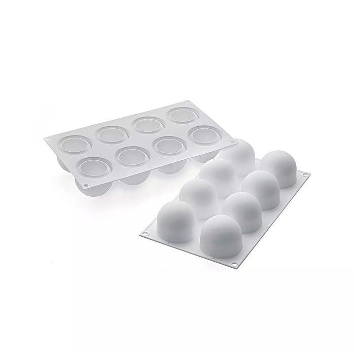 Silikomart TRUFFLES 120 mold with 6 large cavities, Large round truffle mold detail 62mm, Large sphere platinum silicone mold
