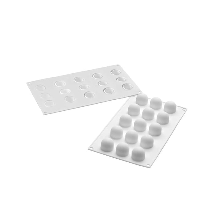Silikomart TRUFFLES 20 mold with 15 round cavities, Truffle-shaped chocolate mold detail, Round confectionery platinum silicone mold