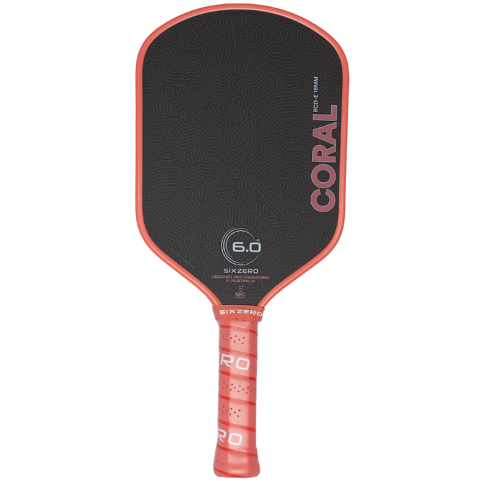 Six Zero Coral 16mm Elongated Pickleball Paddle