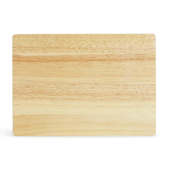 Solid wood cutting board with personalized engraved name or message on the surface