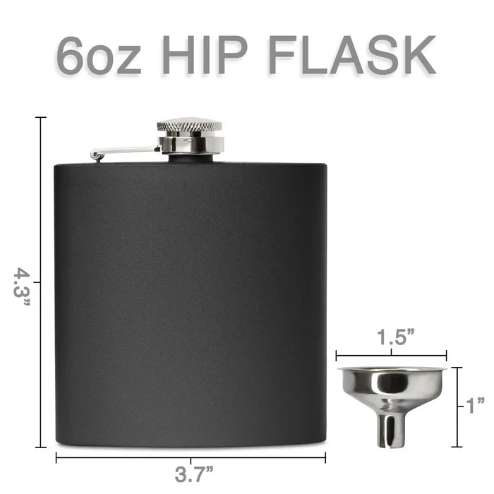Stainless Steel Flask (Black) - Personalized