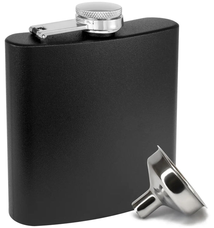 Stainless Steel Flask (Black) - Personalized
