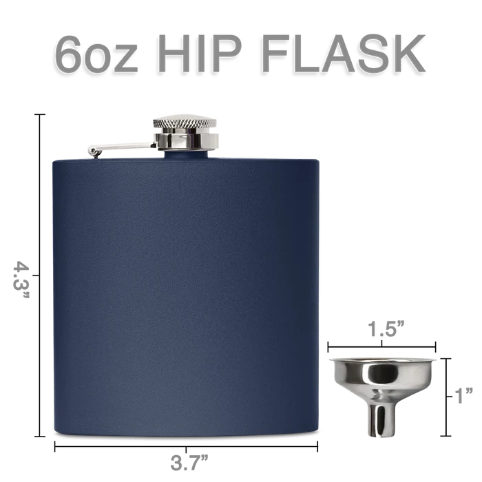 Stainless Steel Flask (Navy) - Personalized
