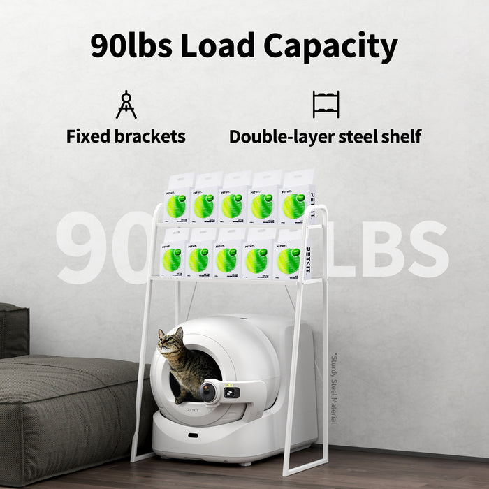 Storage Shelf with double-layer steel construction and fixed brackets supporting up to 90lbs