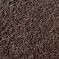 Bulk tub of Sweetapolita Chocolate Crunchy Sprinkles, brown cocoa-coloured sugar strands for bakery use