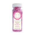 Bottle of Sweetapolita Natural Pink Crunchy Sprinkles, soft pink plant-coloured sugar strands