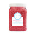 Bulk tub of Sweetapolita Natural Red Crunchy Sprinkles, red plant-coloured sugar strands for bakery use