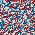Bottle of Sweetapolita Party in the USA Sprinkle Medley, patriotic red, white and blue sprinkle mix with pearlescent accents