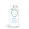 Bulk tub of Sweetapolita White Shimmer Pearls, pearlescent ivory-white edible sugar beads for bakery use