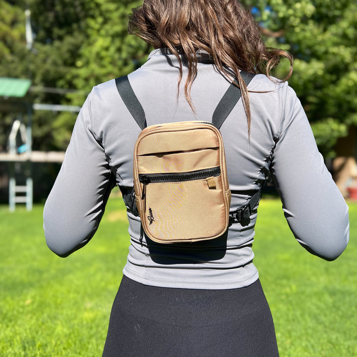 Tan Bag With Tumbler Belt