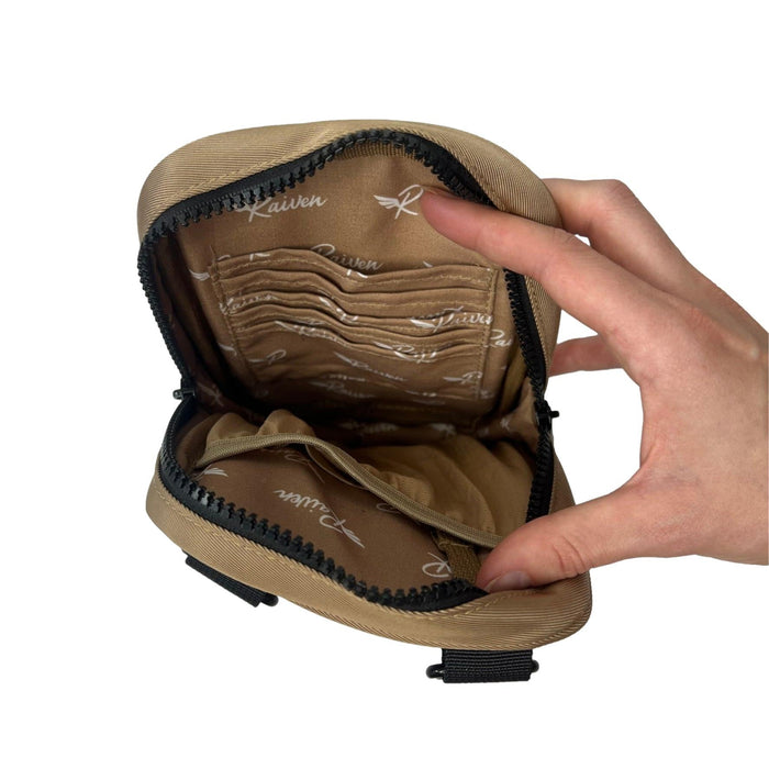 Tan Bag With Tumbler Belt