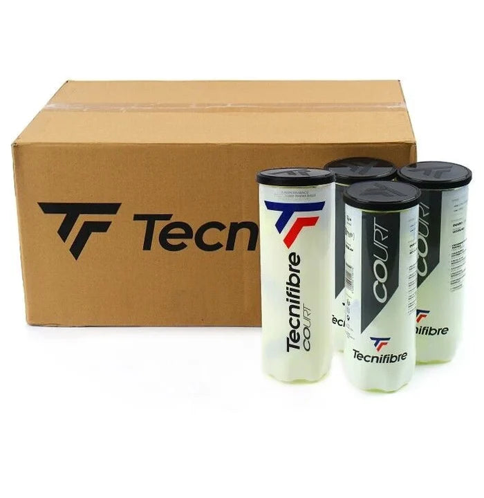 Tecnifibre Court Tennis Balls – 18 × 4-Ball Cans / 72 Balls