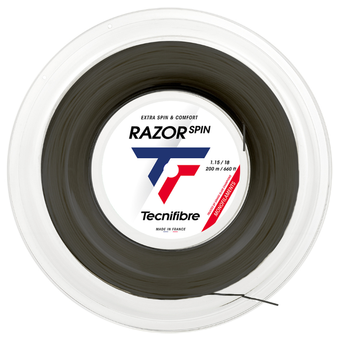 Tecnifibre RAZOR SPIN 1.15/18 200m String Reel - Grey