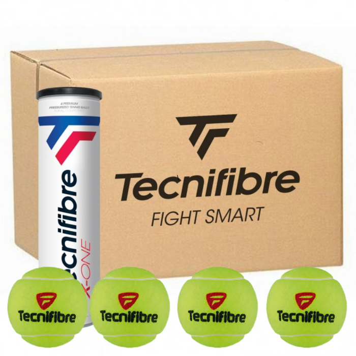 Tecnifibre X-One Tennis Ball Carton - 18 x 4-Ball Cans / 72 Balls